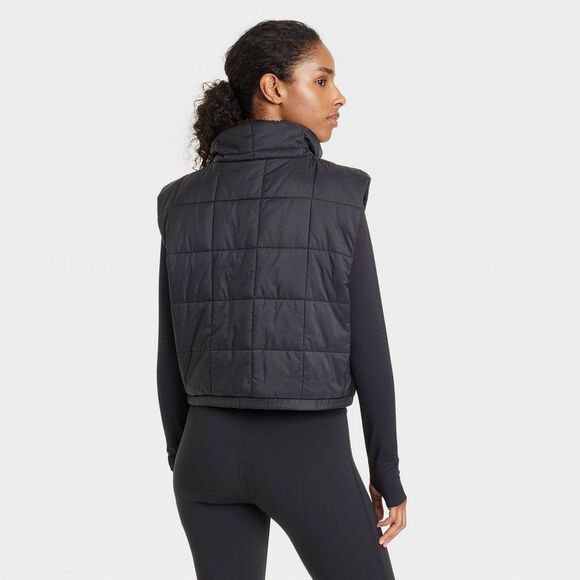 JoyLab - Women's High Pile and Quilted Vest - JoyLab Black  Black - Picture 2 of 3